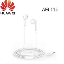 Huawei سماعات أذن psmart z AM115 ، سماعات أذن نصف مع ميكروفون ، التحكم في مستوى الصوت ، إلغاء الضوضاء لـ P10 P20 lite ، أصلي