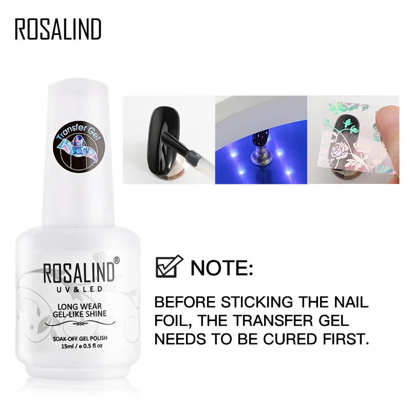 ROSALIND переводной Гель-лак для ногтей с наклейкой гель для ногтей Гибридный Праймер УФ лампа для маникюра Полупостоянный Гель-лак для нейл-арта