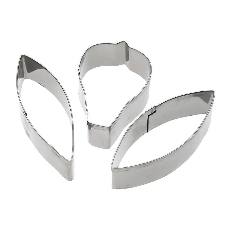 

3pcs Clematis Flower Metal Cake Mold Stainless Steel Cookie Cutter Tools