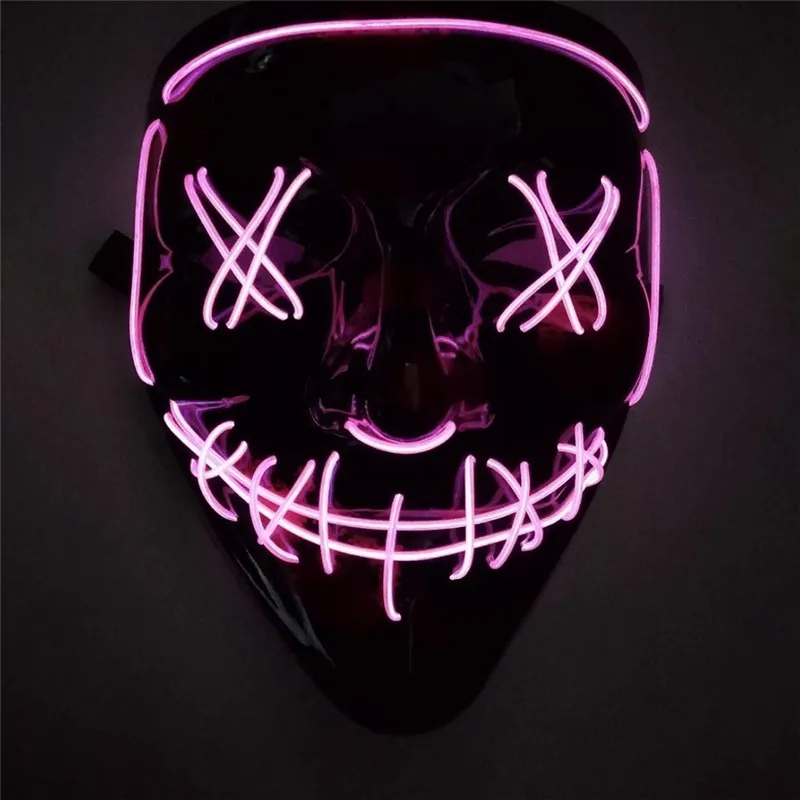 Хэллоуин уникальная светящаяся маска портативная флуоресцентная Полнолицевая маска пластиковый материал маска на Хэллоуин вечеринку маска