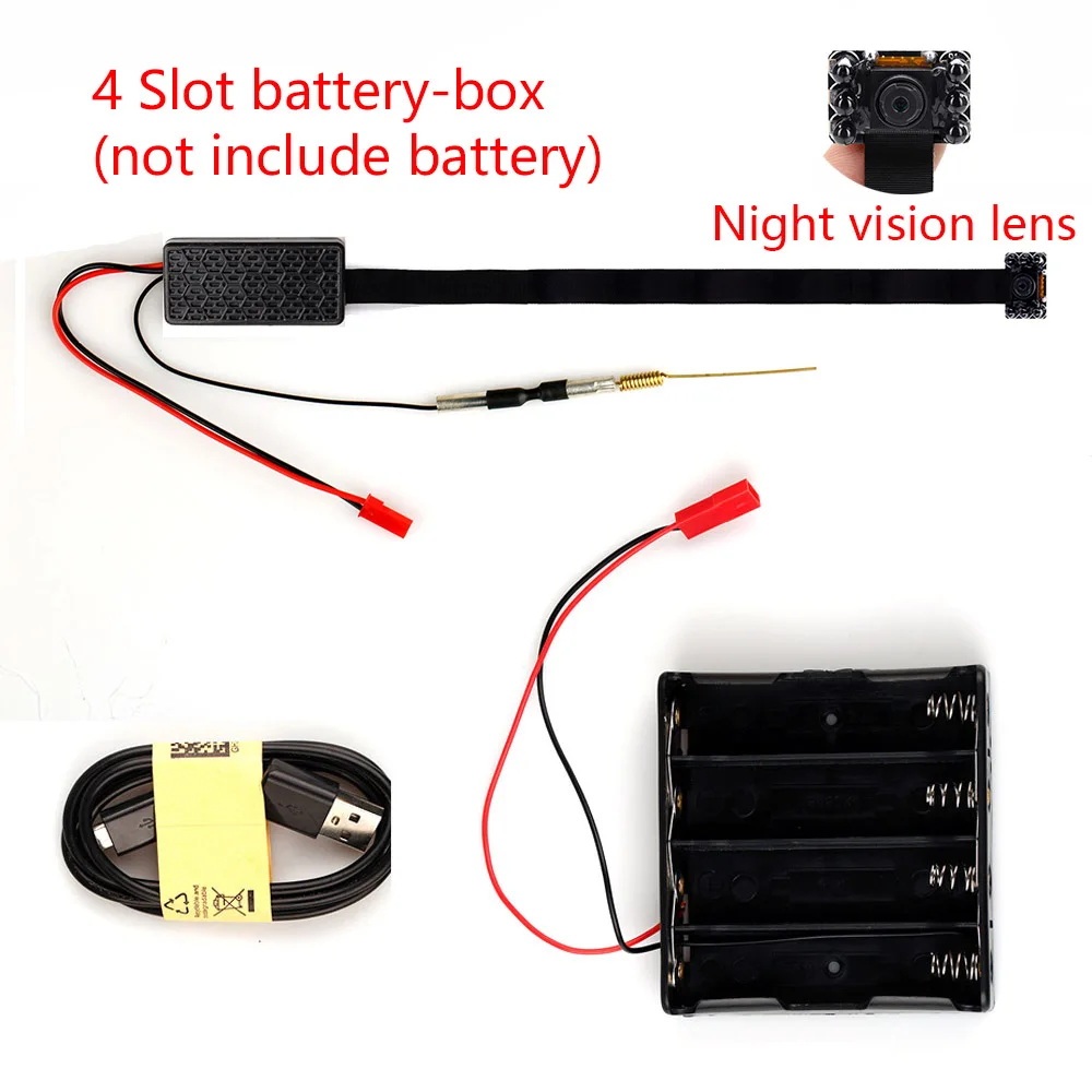 4 Slot battery box Wi-Fi Сетевая камера Веб-камера IP P2P HD 1080P мини-камера DIY Беспроводная камера Модуль Движение Активированный DV видеокамера маленькое ночное видение - Цвет: 4 Slot battery box