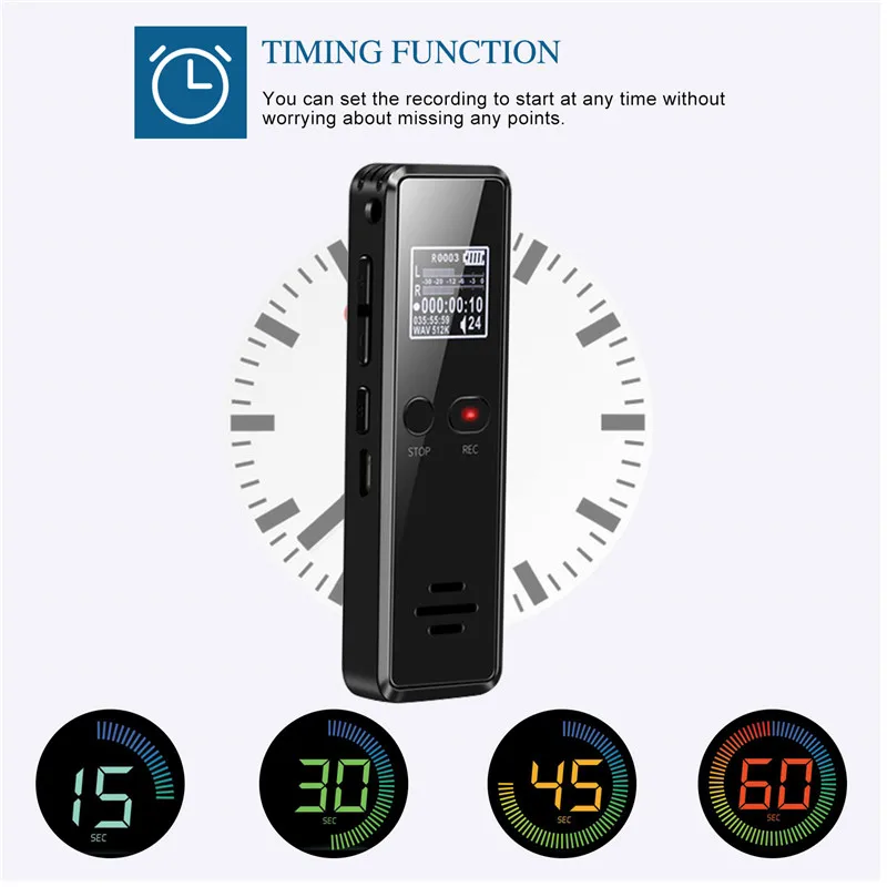 V90 Micro Digital Voice Activated Recorder Dictaphone Long Distance Audio Recording MP3 Player Noise Reduction WAV Record