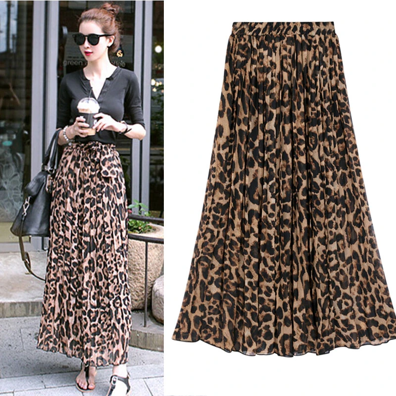 jupe longue leopard