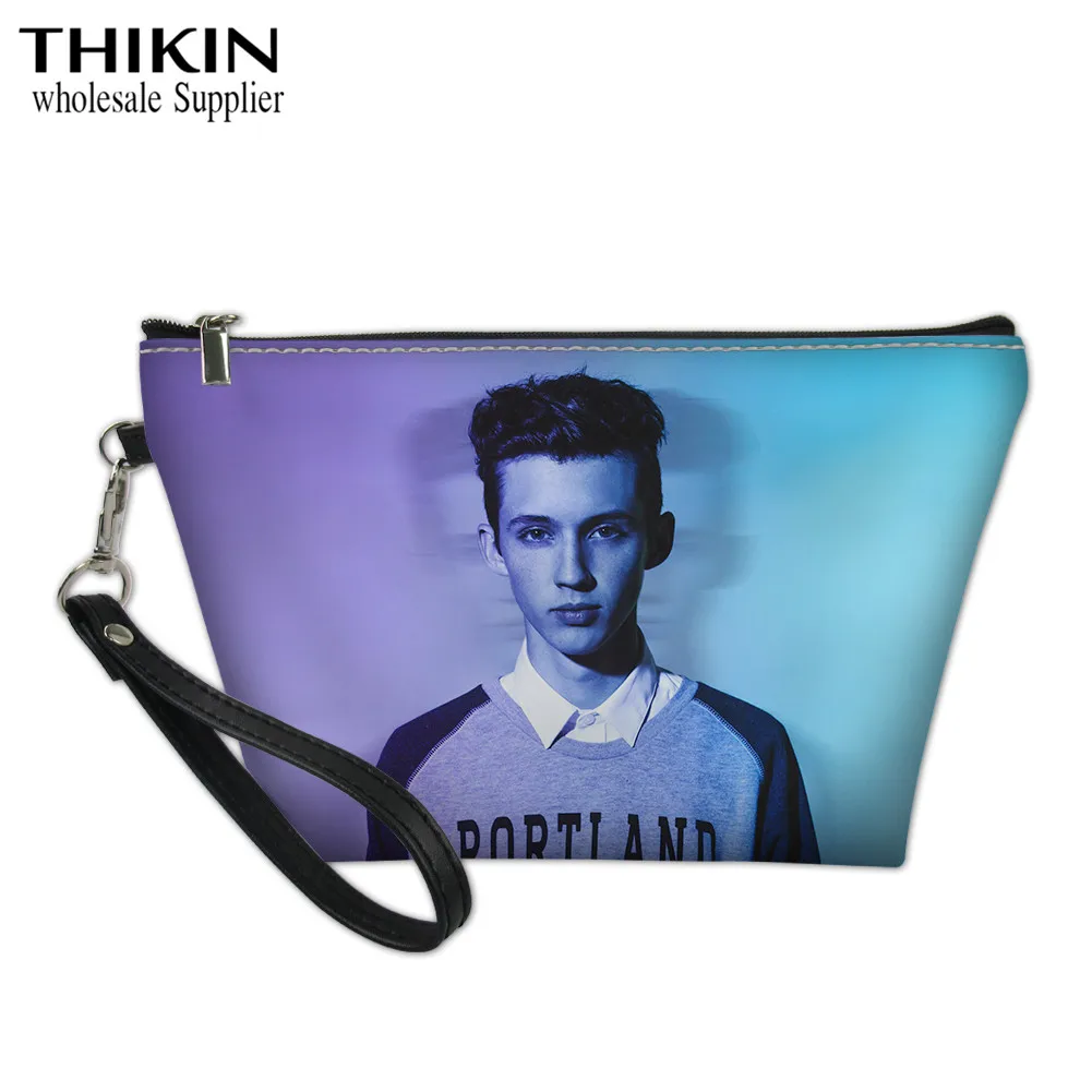 as picture Женские косметички с рисунком THIKIN Troye Sivan, косметички для девушек, сумочка для макияжа, косметичка для туалетных принадлежностей - Цвет: as picture