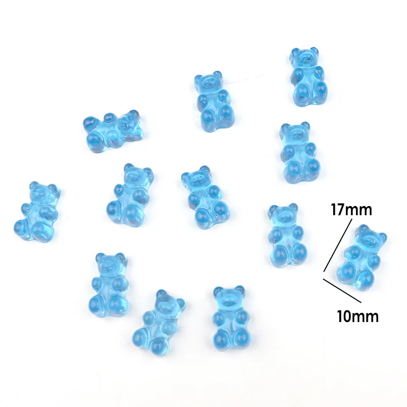 50Pcs Cute Bear Flat Back Planar Resin Color DIY Crafts Supplies Phone Shell Patch Decor Arts Material Kids Hair Accessories