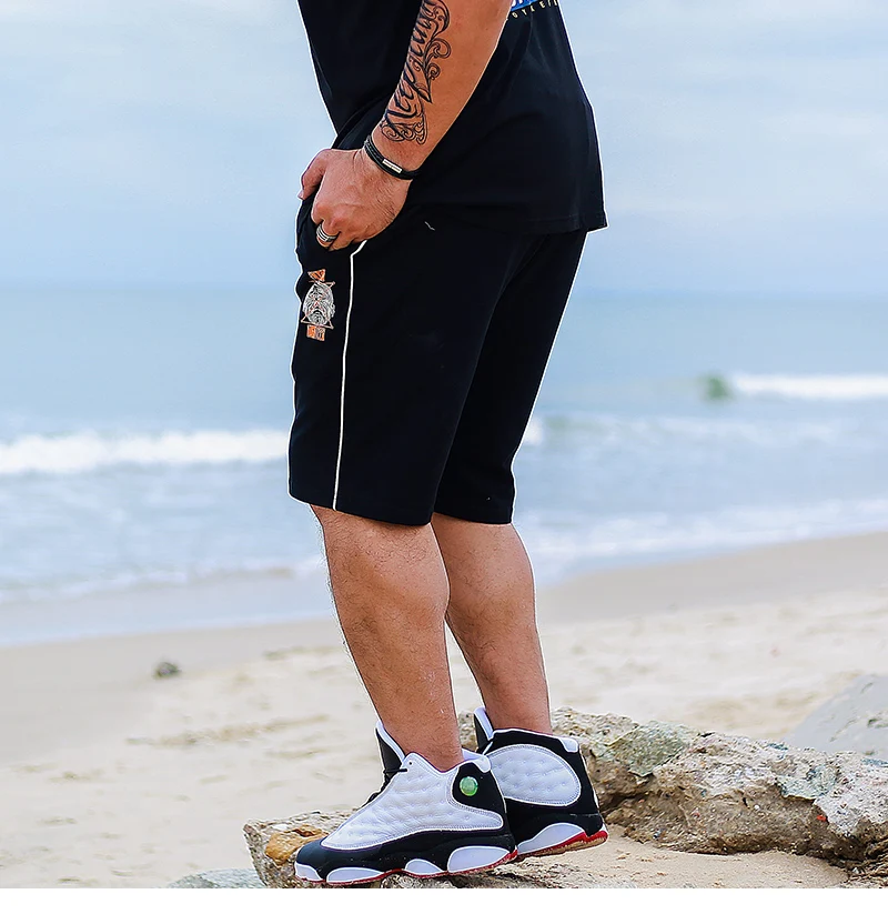 Great Value high quality fitness gym shorts men cotton football striped sport bike bodybuilding jogger shorts mens beachwear pants summer