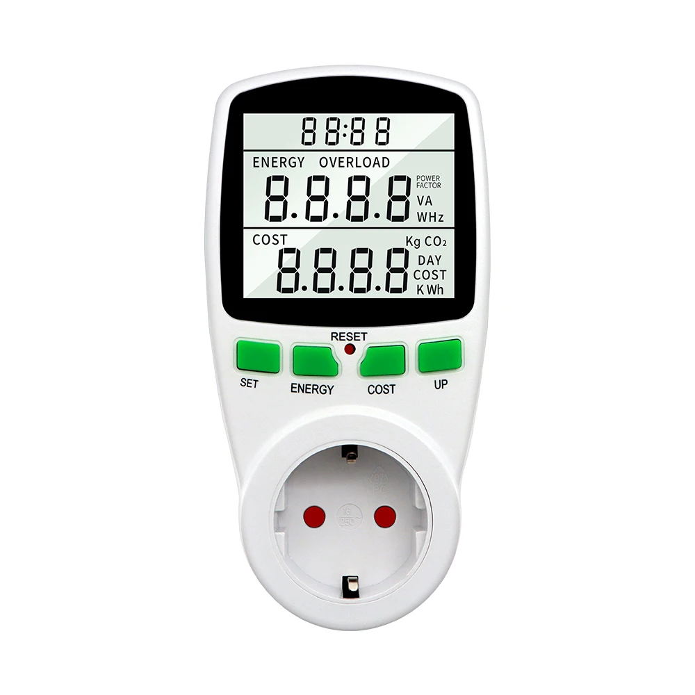 מד הספק 220v מתח דיגיטלי Watmeter צריכת חשמל מטר שקע eu fr us uk כוח analyzer