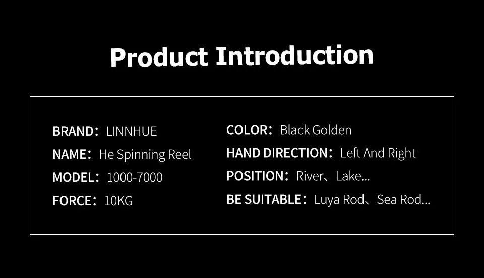 Carretel de pesca LINNHUE HE500-7000 Max Drag 10kg Carretel de metal sobressalente Carretel giratório Água salgada fresca para pesca de carpa.