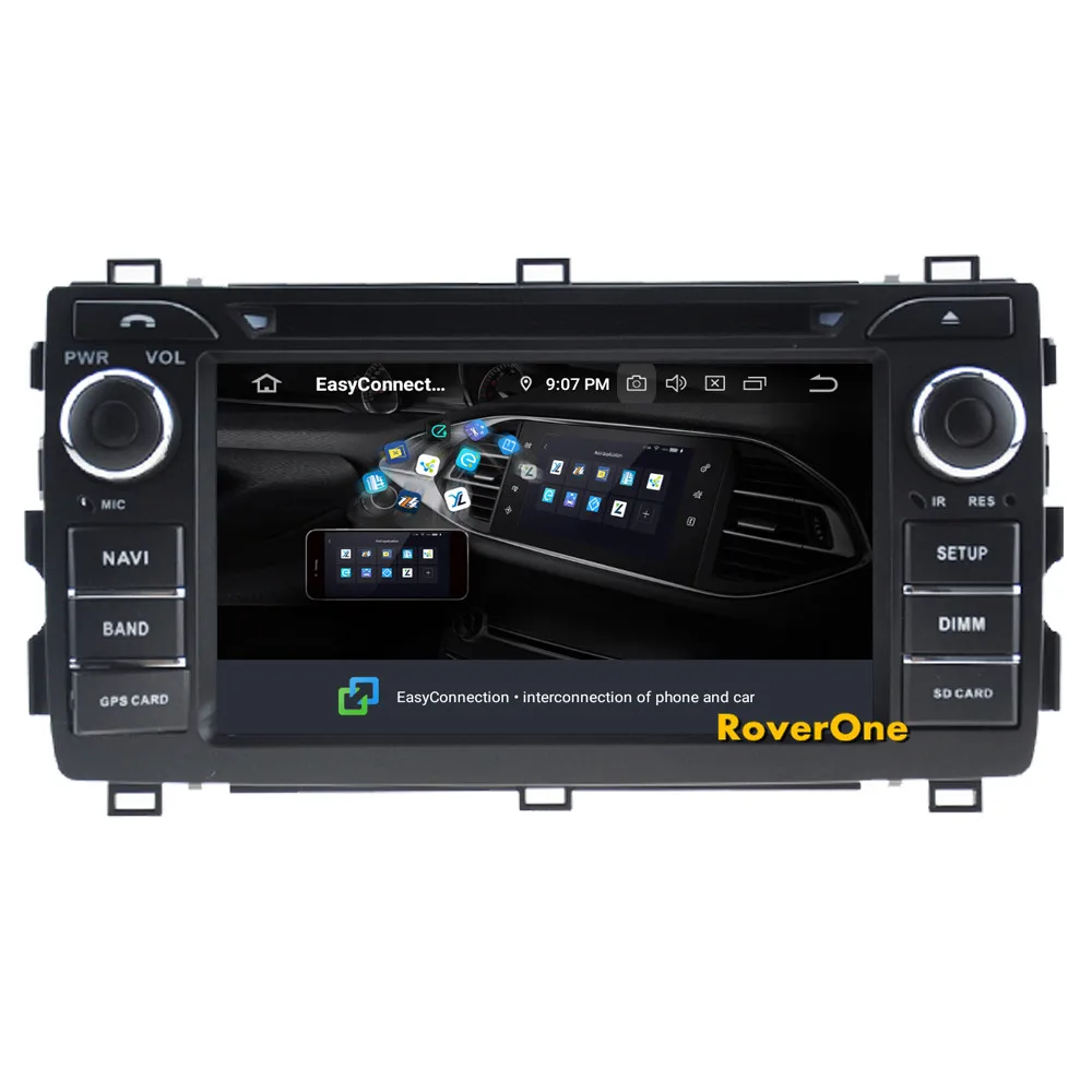 Excellent RoverOne Car Multimedia Player For Toyota Auris E180 2013 - 2018 Android 9.0 4G+64G Radio DVD GPS Navigation Sat Navi Multimedia 8