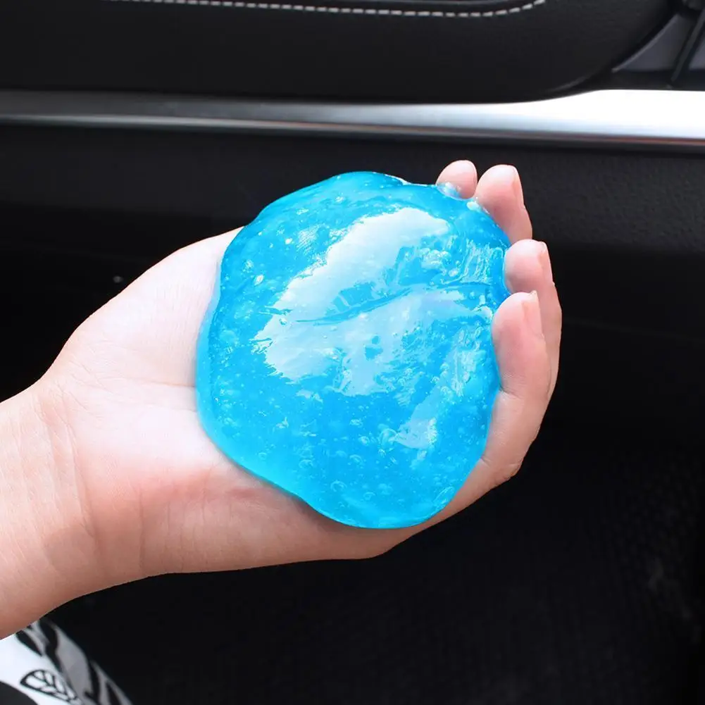 Car Interior Cleaning Glue Universal Magic Sticky Dust Dirt Cleaner Soft Gum Gel For Pc Keyboard Cleaning Tools Blue Yellow E1j4