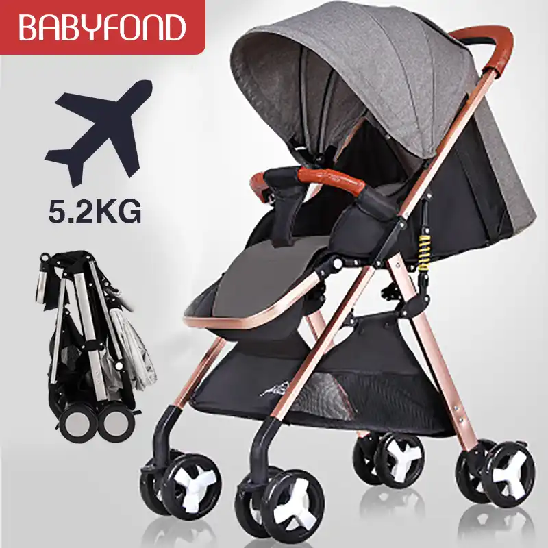 one hand fold lightweight stroller