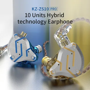 

KZ ZS10 Pro Metal Headset 4BA+1DD Hybrid 10 drivers HIFI Bass Earbuds In Ear Monitor Headphones Sport Noise Cancelling Earphones