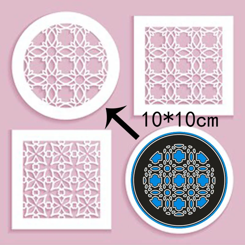 

Creative Metal Cutting Layering Die Mold Embossing Stencils DIY Scrapbook Paper Card Making Roud Backgroud Lace
