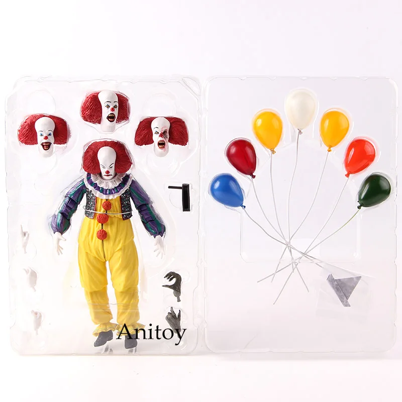 NECA Stephen King's It Pennywise набор аксессуаров ПВХ клоун Pennywise фигурка Коллекционная модель игрушки - Цвет: B no colorful box