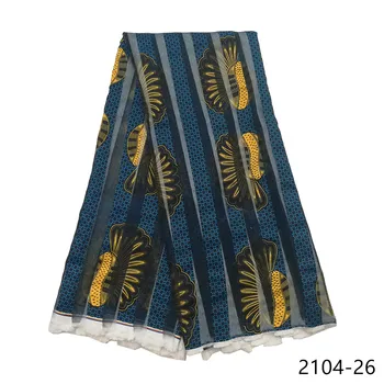 

African fabric Organza Ribbon fabric hot selling african wax prints silk fabrics for women dress 2104