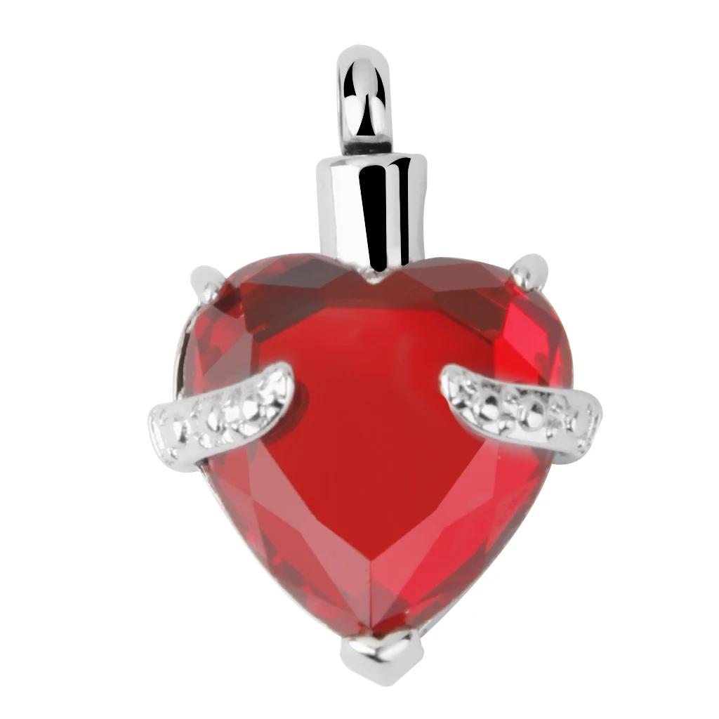Crystal Rhinestone Heart Cremation Jewellery Ashes Urn Pendant Keepsake Necklace Stainless Steel