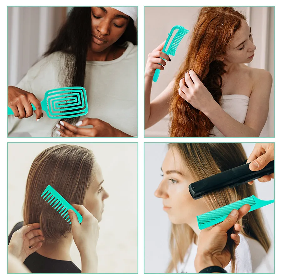 Escova de Desembaraçar Conjunto de Escova de Cabelo para Afro Fácil de Limpar Peças Encaracolado Coily Longo Cabelo Nós Detangler Livre Logotipo Personalizado 4 14 Computers & Electronics