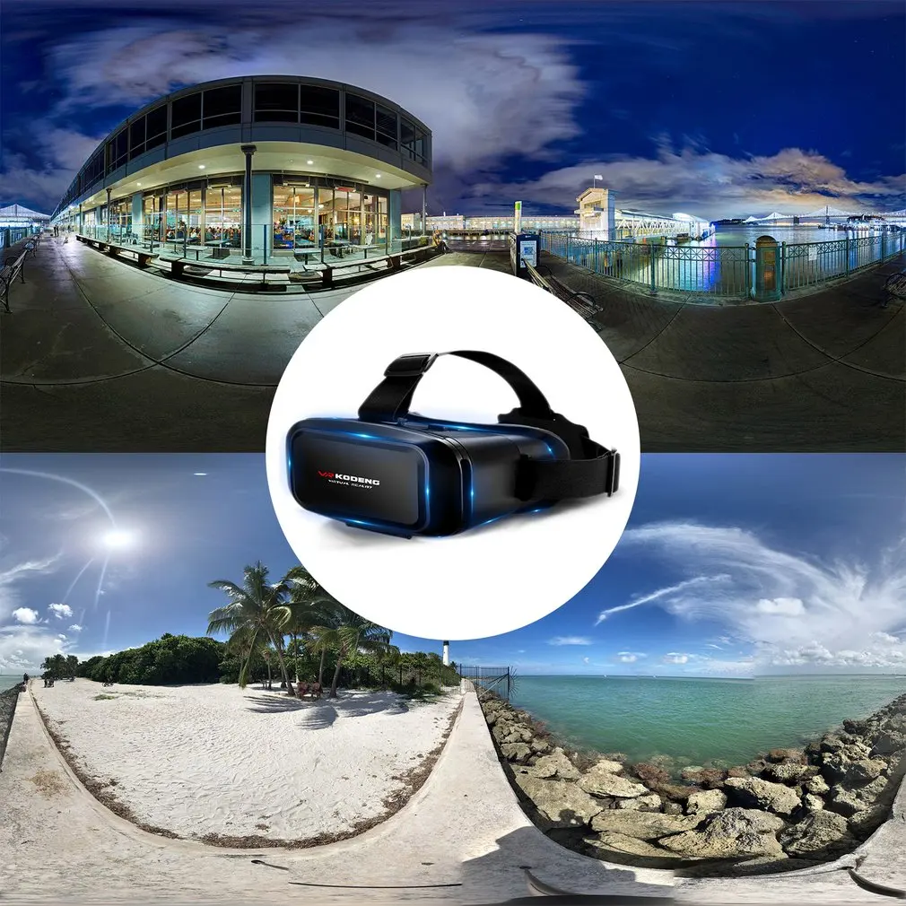 K2 3D Vr Виртуальная реальность Vr очки натуральная кожа маска для глаз умный шлем Стерео игры кино коробки подходит для смартфона
