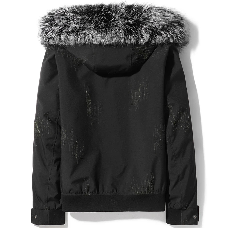 Winter Echt Bont Jas Mannen Parka Mink Fur Liner Vos Bontkraag Korte Heren Nertsen Jassen Parka De Hombre D14AXC902 KJ3748