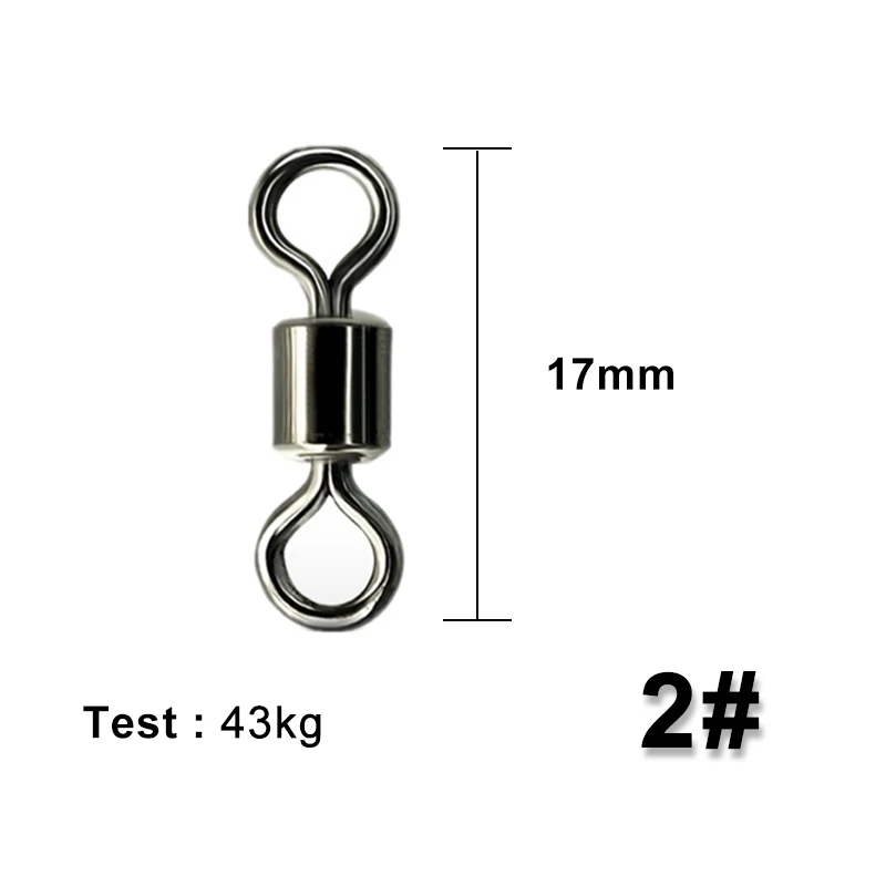 50 шт. рыболовные снасти Поворотный прочный разъем шарикоподшипник оснастки из нержавеющей стали рыболовные Вертлюги роликовые рыболовные Крючки Аксессуары