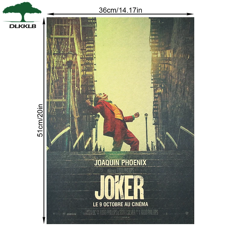 DLKKLB фильм плакат Джокер крафт-бумага Бэтмен враг Винтажный стиль DC стены стикеры 51x36 см дома Спальня декоративная живопись