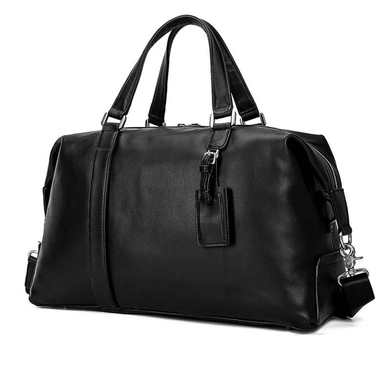 Большая емкость из натуральной коровьей кожи, дорожные сумки для мужчин и женщин, мягкие черные, подходят для ноутбука 15,6 дюймов, дорожные сумки, сумка на плечо, деловая сумка