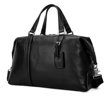 Большая емкость из натуральной коровьей кожи, дорожные сумки для мужчин и женщин, мягкие черные, подходят для ноутбука 15,6 дюймов, дорожные сумки, сумка на плечо, деловая сумка