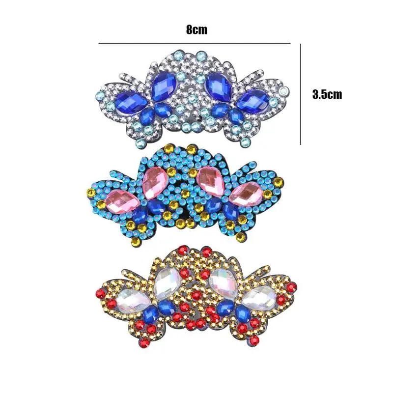 3 шт. DIY Алмазная картина заколка для волос заколка бабочка стразы заколки для волос "сделай сам" ручной работы заколка для волос шпилька для укладки волос Декор - Цвет: K