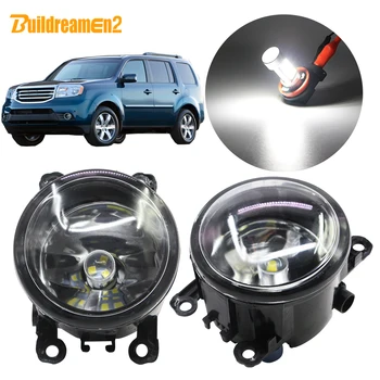 

Buildreamen2 For Honda Pilot 3.5L V6 Car Styling Fog Light Kit Lampshade + Bulb Daytime Running Light 12V 2012 2013 2014 2015