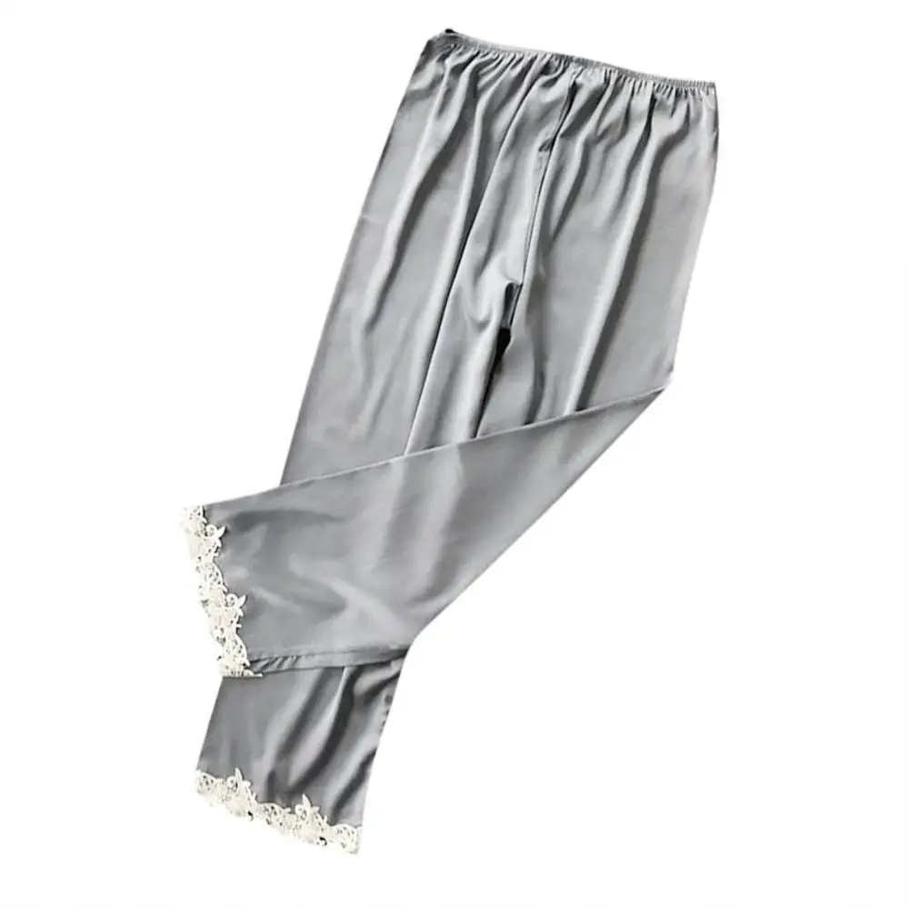Ladies Sleeping Pants Silk Satin Nightwear Sleep Lounge Sexy Sleep Bottoms Trousers Soft Pants Women Satin Sleep Bottoms 2020