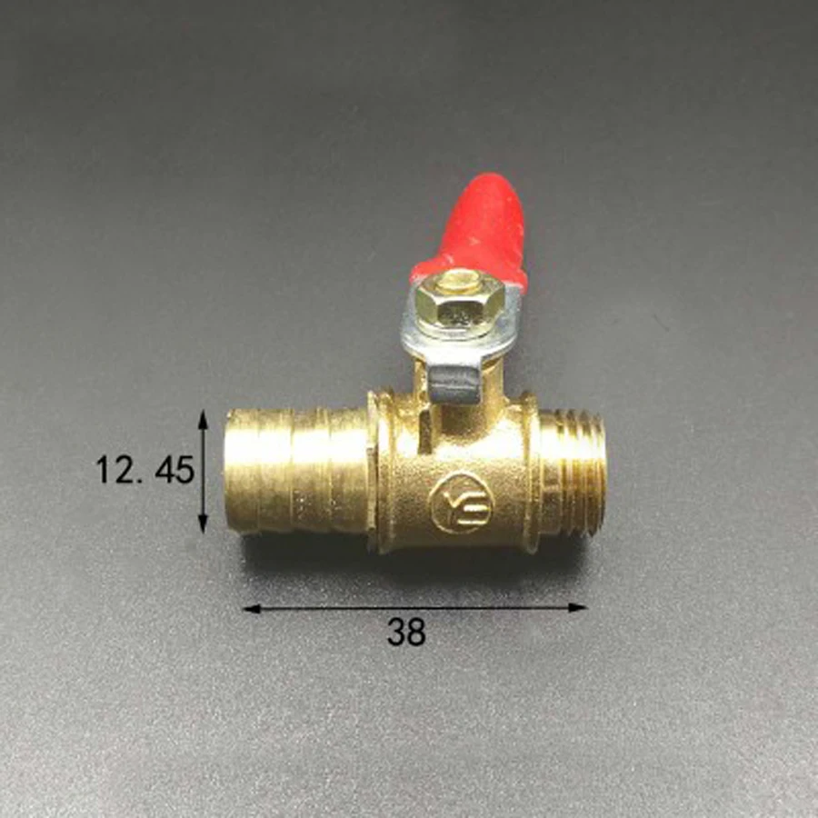 DN8 1/4 &quotBSP Мужской x 12 мм шланг хвостовый латунный шаровой кран водяной газ 57 PSI