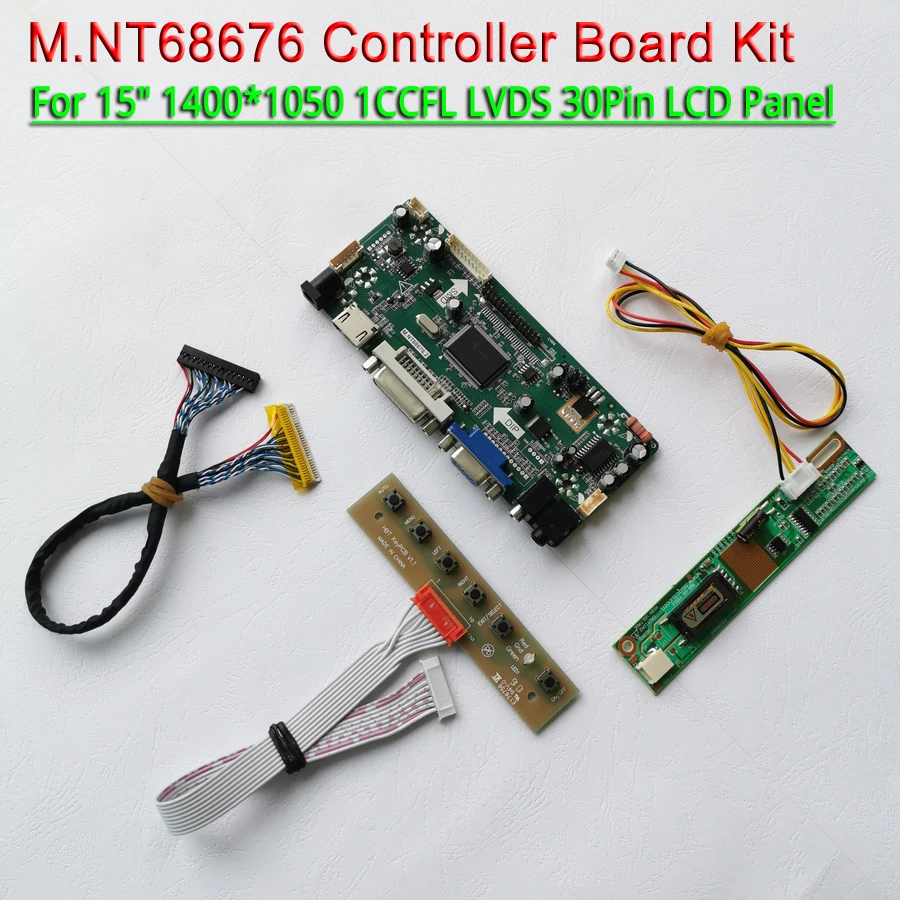 Инвертор для LP150E05 LP150E07 VGA + DVI 1400*1050 1CCFL 15 &quotкабель LVDS 30-Pin M.NT68676 контроллер