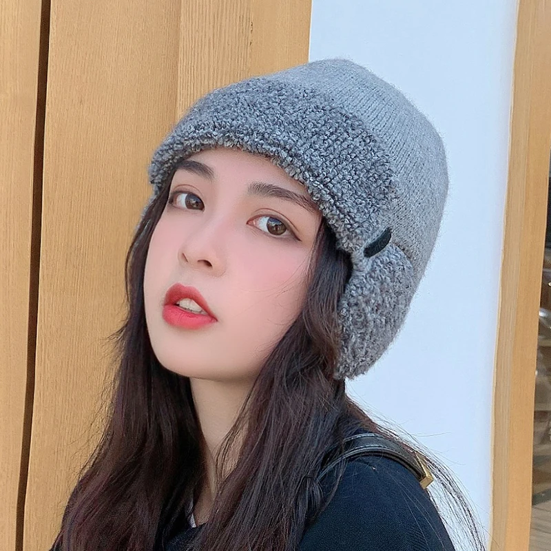 

Winter windproof thickened knitted Beanies hat Unisex Adult Windproof Ski Cap with Removable Mask Skullies cap Multi-function