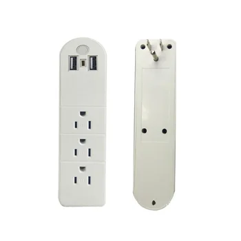 

1 TO 3 Way American Standard Power Socket with Dual USB Wall Travel Adapter 5V 2.4A fast Charger Power Converter US 3PIN