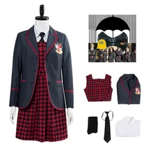 Disfraz de la Academia paraguas para niñas, uniforme escolar, para Halloween, Carnaval, conjunto de falda, 6 uds.