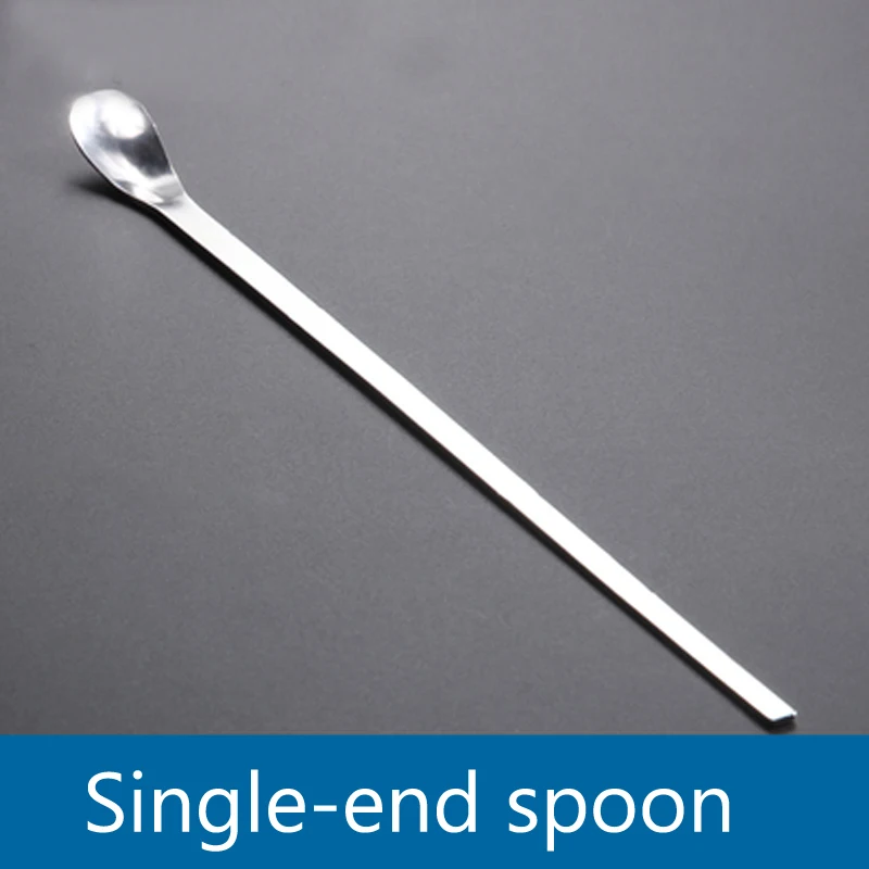

10 pieces/pack Single-end 304 stainless Steel Medicine spoon Spoon Long Sampling Spoon Double-ends Scoop