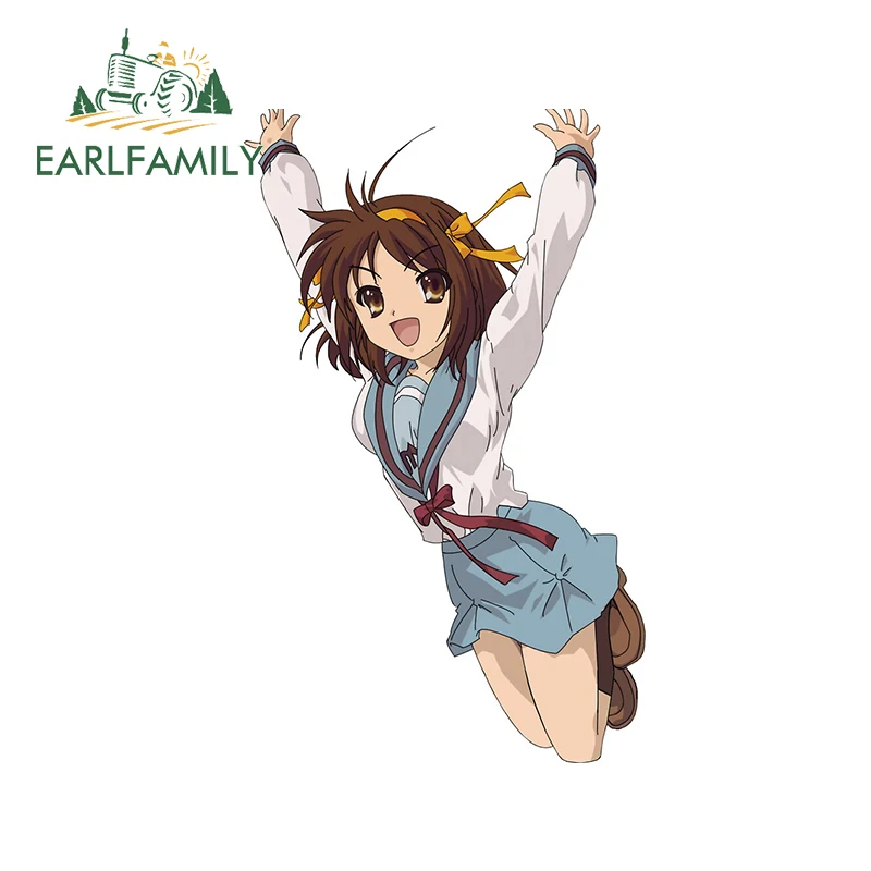 Earlfamily 13Cm X 8.2Cm Per Suzumiya Haruhi Adesivi Per Auto Fai Da Te Snowboard Skateboard Anime Decalcomania Impermeabile Per Fold Gtr Evo Sx