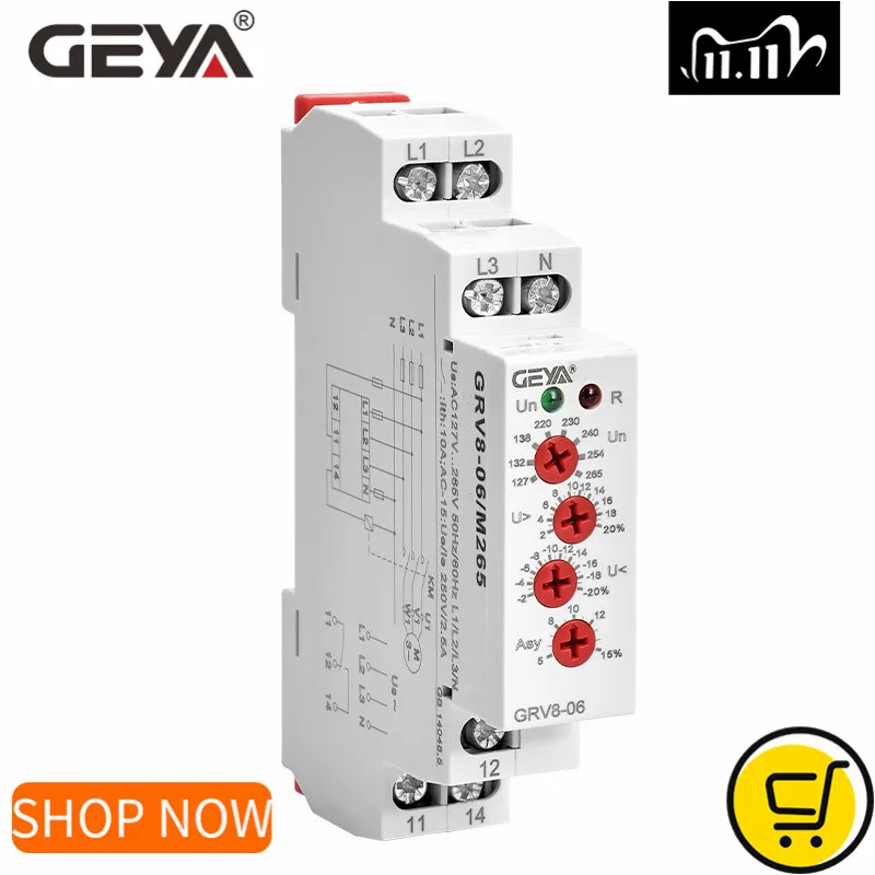 GEYA GRV8 06 3 Phase Failure Phase Sequence Voltage Monitoring Relay Voltage Sensing Protection