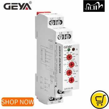

GEYA GRV8-06 3 Phase Failure Phase Sequence Voltage Monitoring Relay Voltage Sensing Protection Relay 460V