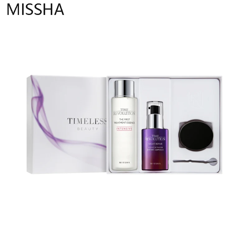 MISSHA Time Revolution Beauty Set Whitening Essence125ml Night Repair Serum 40ml Anti Wrinkle Face Cream 25ml Firming Skin Care 100ml dragon blood salicylic acid time freeze fluid serum brightening skin rejuvenation moisturizing face anti aging finely