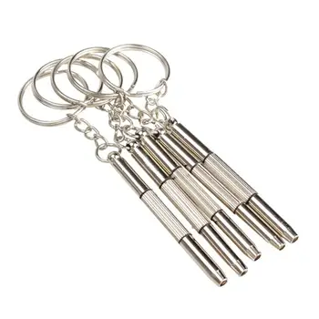 

5PCS/Set 3 in 1 Aluminum Steel Eyeglass Screwdriver Set with Keychain Screwdrivers for Sunglass Glasses Watch Repair Tool Kit