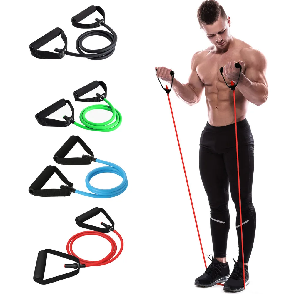 

120cm Yoga Pull Rope Elastic Resistance Bands Fitness Crossfit Workout Exercise Tube Practical Training Rubber Tensile Expander