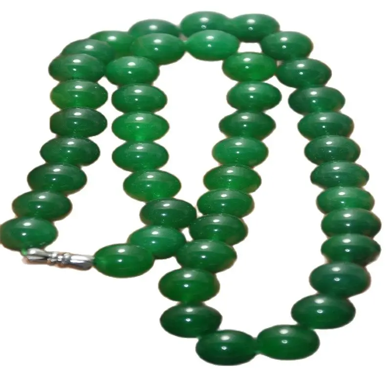 

Wholesale Beautiful China Jade Necklace 10mm Beads Green Color Exquisite Hand Made