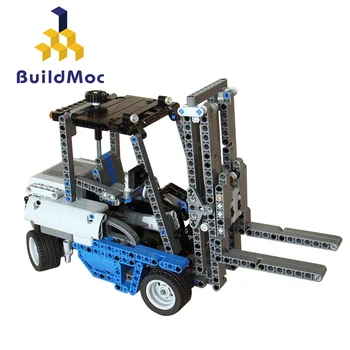 

Buildmoc Motor Power Technic Custom Forklift Mk Buildling Blocks Bricks Set Educational Kids MOC 0640 Forklift Model For Childr