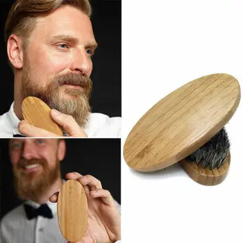 

High Quality Natural Boar Bristle Beard Men Mustache Brush Military Wood Handle Comb Newest