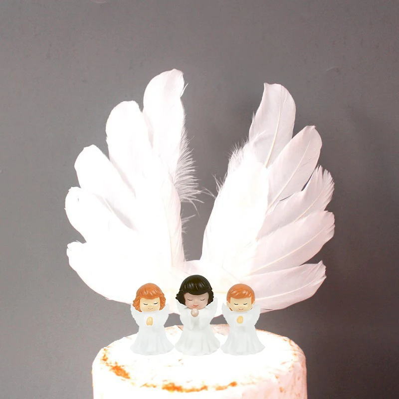 Décoration de gâteau en forme d'aile d'ange mignon pour fête