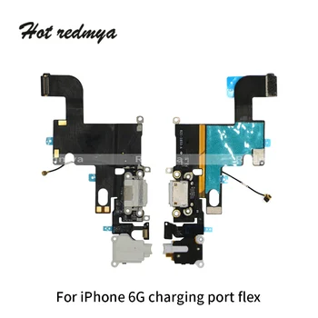 

10PCS Charging Flex For iPhone 6 6G USB Charger Port Dock Connector With Mic Flex Cable Replacement Parts