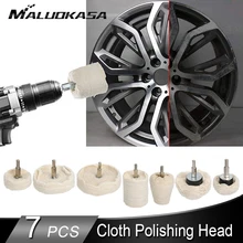 7PCS Auto Felgen Polieren Polieren Rad Weiß Tuch Polieren Rad Auto Detail Polieren Waxing Reinigung Wartung Werkzeug