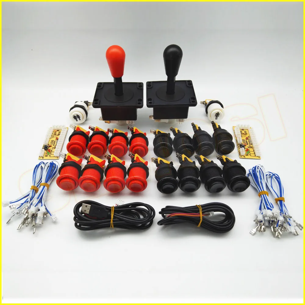 Kit 2 Happ Тип аркадный джойстик Кнопка DIY комплект для Jamma Mame USB Нулевая задержка USB энкодер 8 способ палки кнопки - Цвет: Kit 2