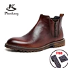 Men winter Boots Genuine cow leather chelsea boots brogue casual ankle flat shoes Comfortable quality lace up dress boots 2022 ► Photo 2/6